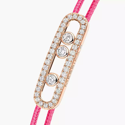 [moco jewelrys]Messika Care(s) pink cord pavé bracelet
