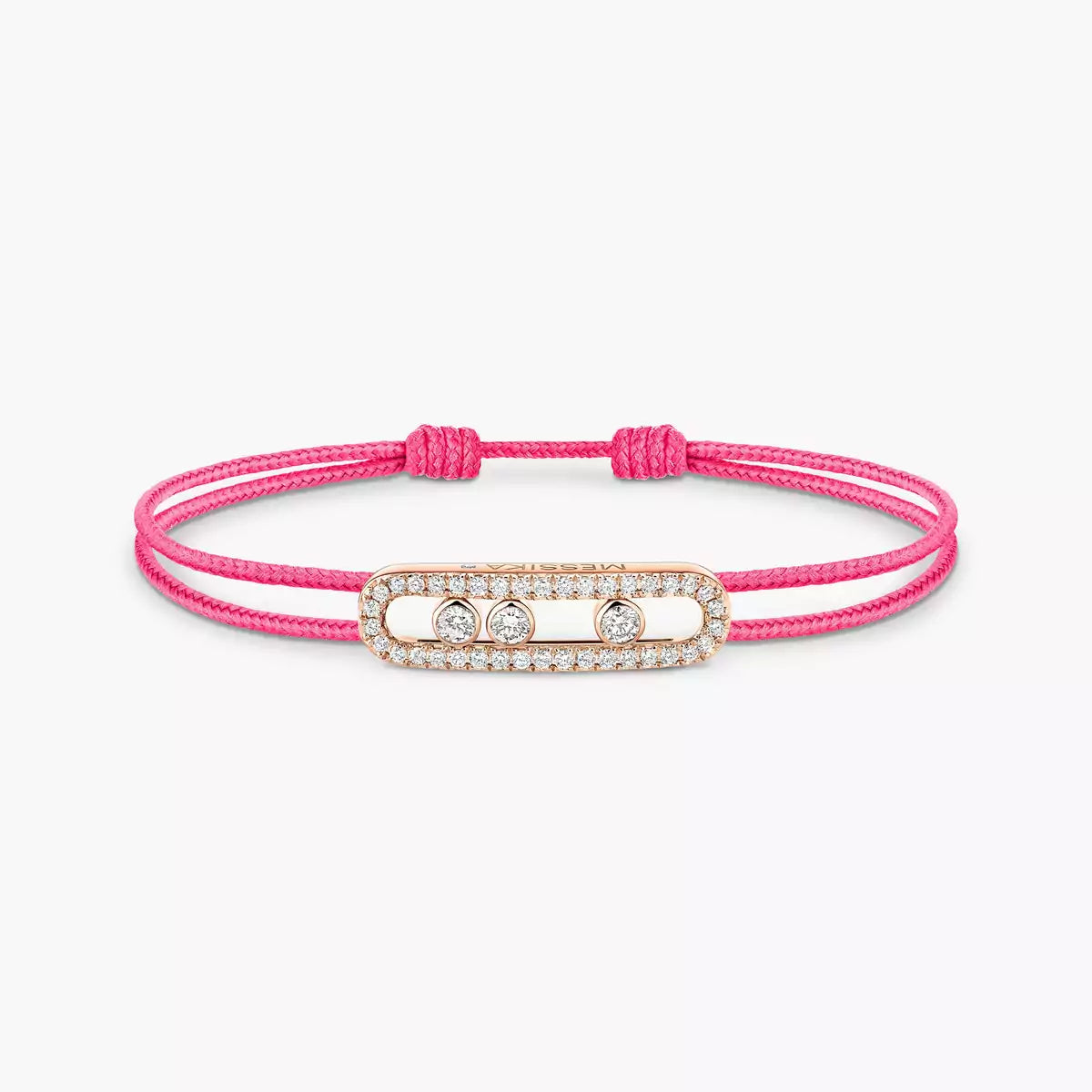 [moco jewelrys]Messika Care(s) pink cord pavé bracelet
