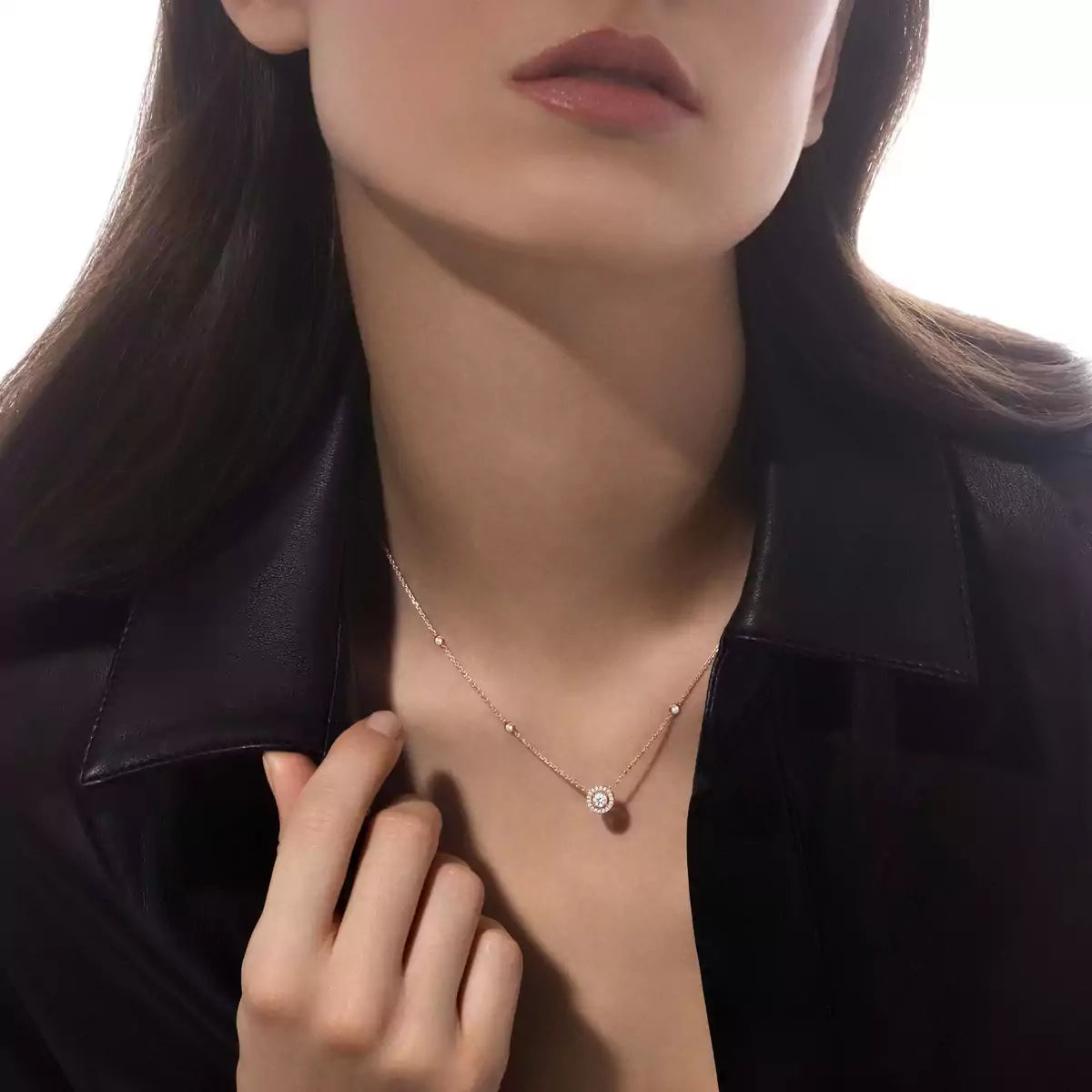 [moco jewelrys]Diamond Necklace 0,20ct Brilliant Shape Joy