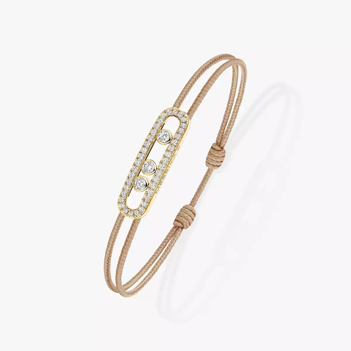 [moco jewelrys]Messika Care(s) pink cord pavé bracelet
