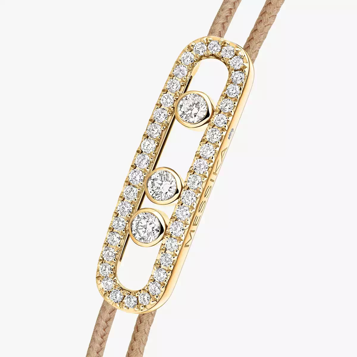 [moco jewelrys]Messika Care(s) pink cord pavé bracelet