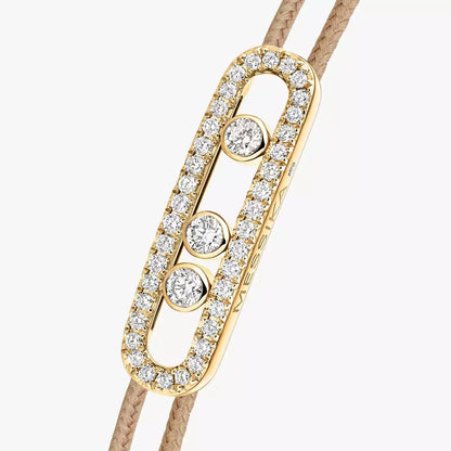 [moco jewelrys]Messika Care(s) pink cord pavé bracelet