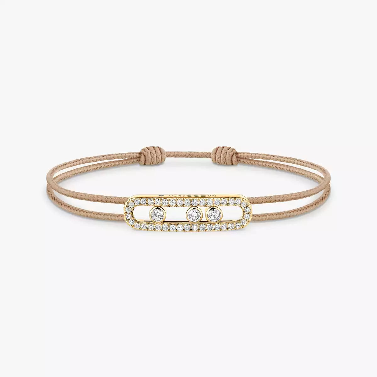 [moco jewelrys]Messika Care(s) pink cord pavé bracelet