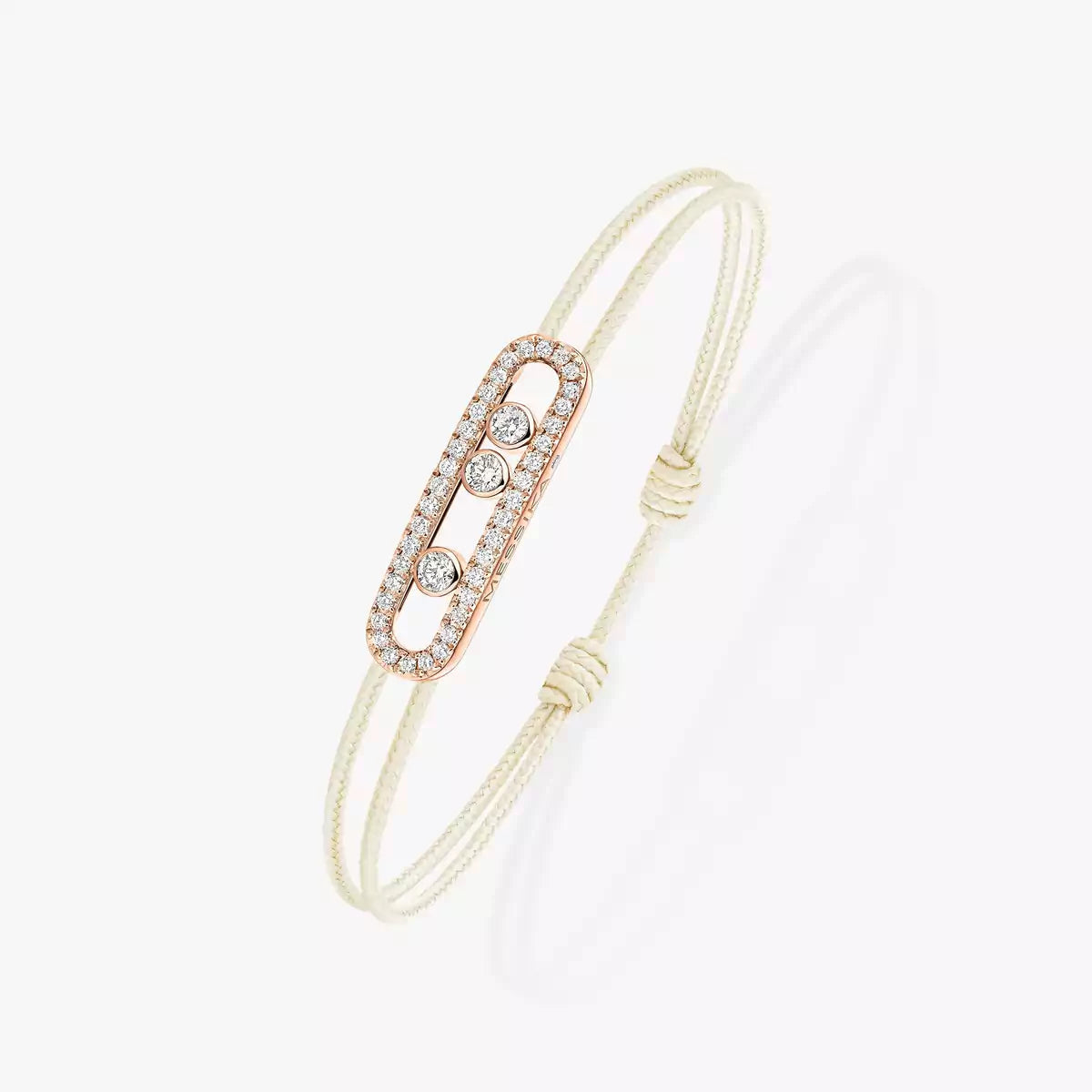 [moco jewelrys]Messika Care(s) pink cord pavé bracelet