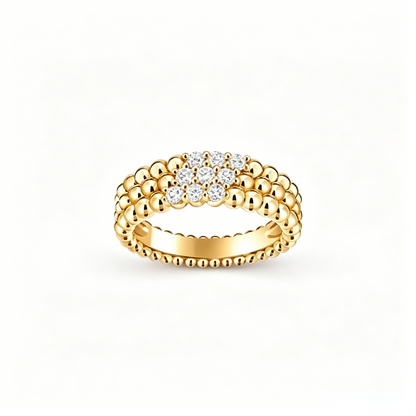 [moco jewelrys JURI] THREE-ROW DIAMOND RING