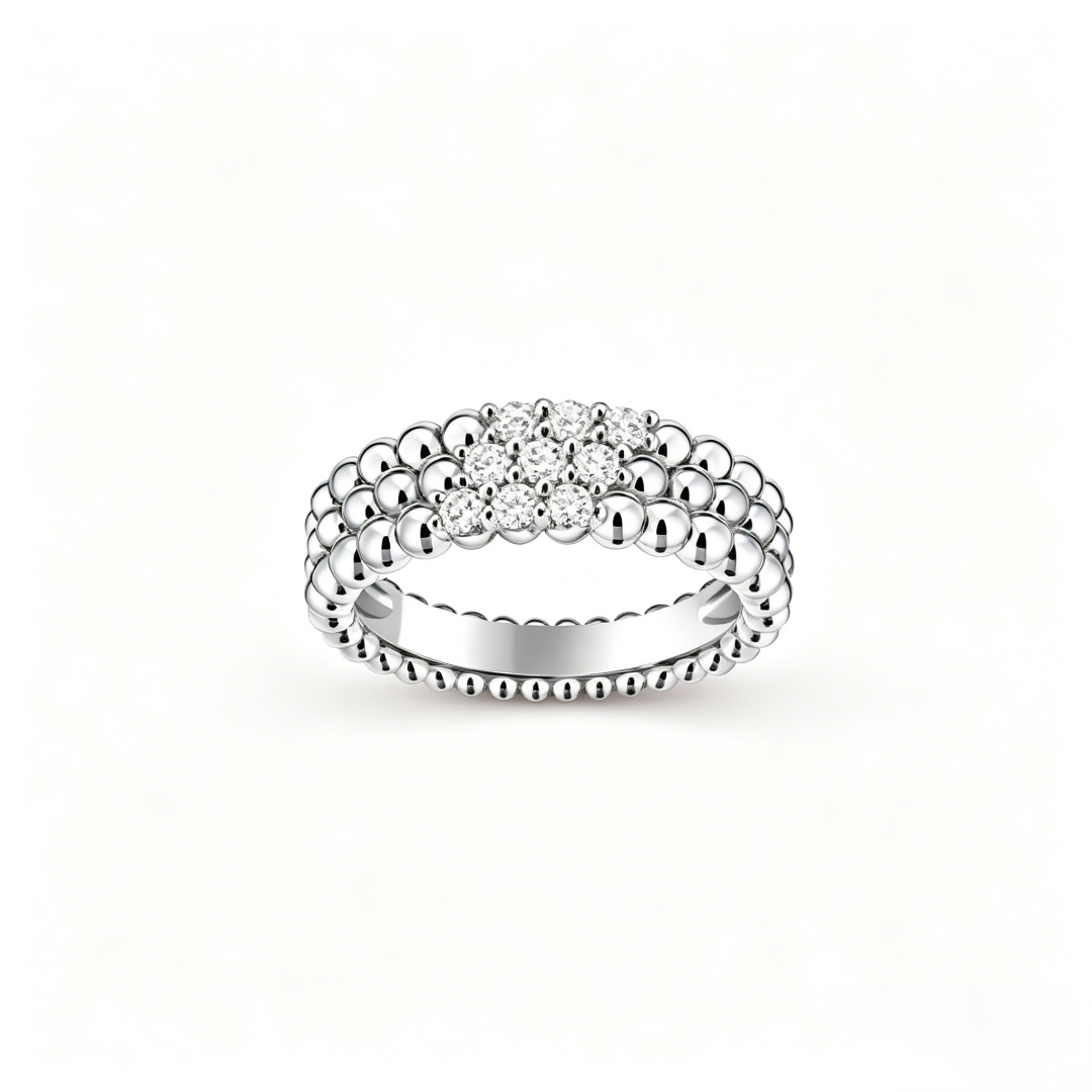 [moco jewelrys JURI] THREE-ROW DIAMOND RING