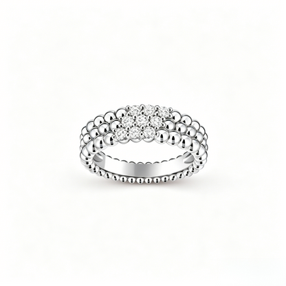 [moco jewelrys JURI] THREE-ROW DIAMOND RING