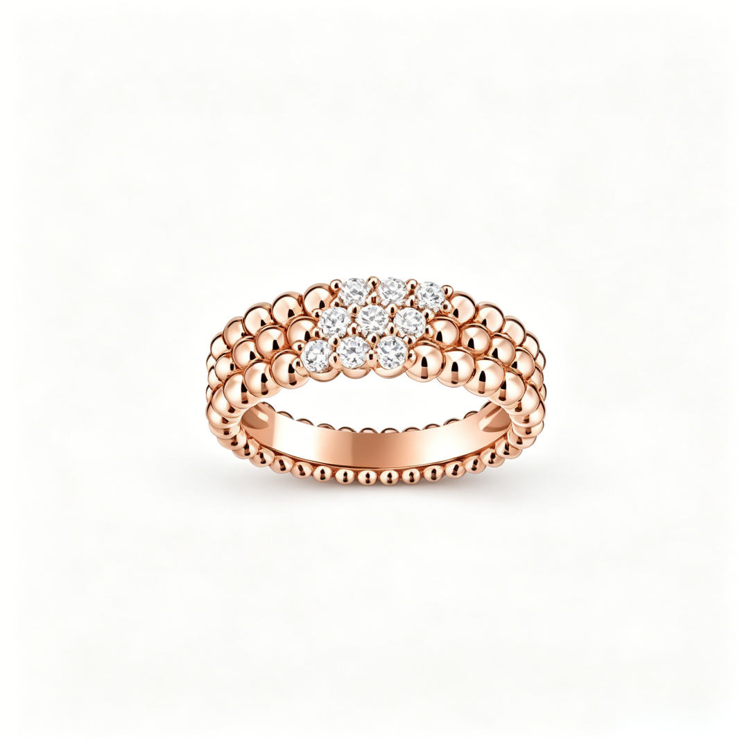 [moco jewelrys JURI] THREE-ROW DIAMOND RING