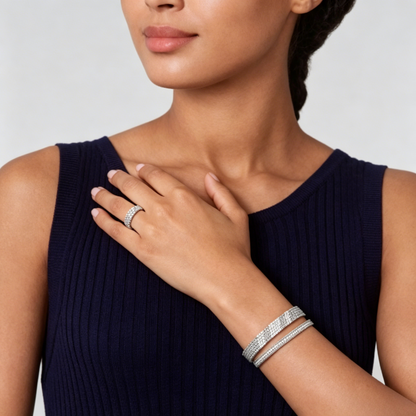[moco jewelrys JURI] THREE-ROW DIAMOND RING