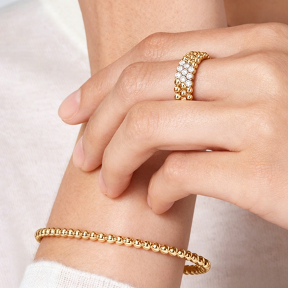 [moco jewelrys JURI] THREE-ROW DIAMOND RING