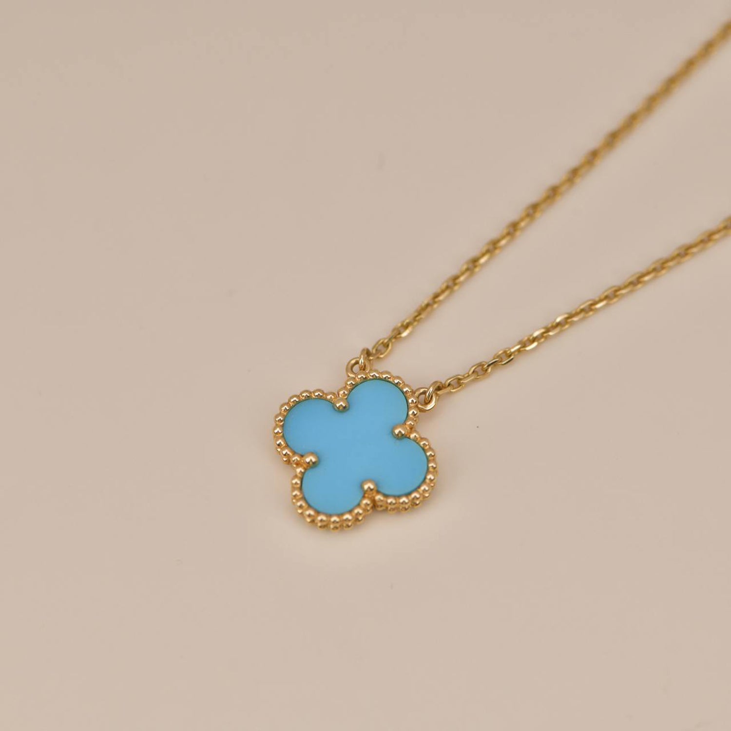 ??Loco?¡¥CLOVER 15MM VINTAGE TURQUOISE NECKLACE