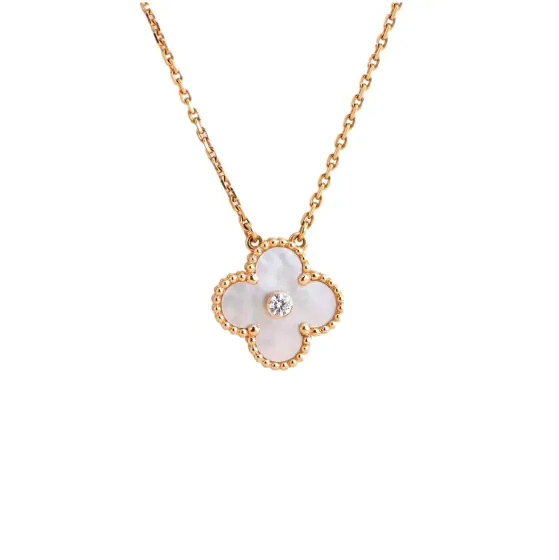 ??Loco?¡¥CLOVER 15MM DIAMOND WHITE FRITILLARIA NECKLACE