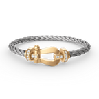 ??Loco?¡¥FORCE LARGE HORSESHOE HALF DIAMOND BRACELET GOLD