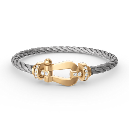 [moco jewelrys]FORCE LARGE HORSESHOE HALF DIAMOND BRACELET GOLD