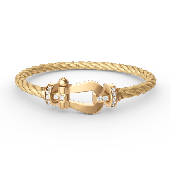 ??Loco?¡¥FORCE LARGE HORSESHOE HALF DIAMOND BRACELET GOLD
