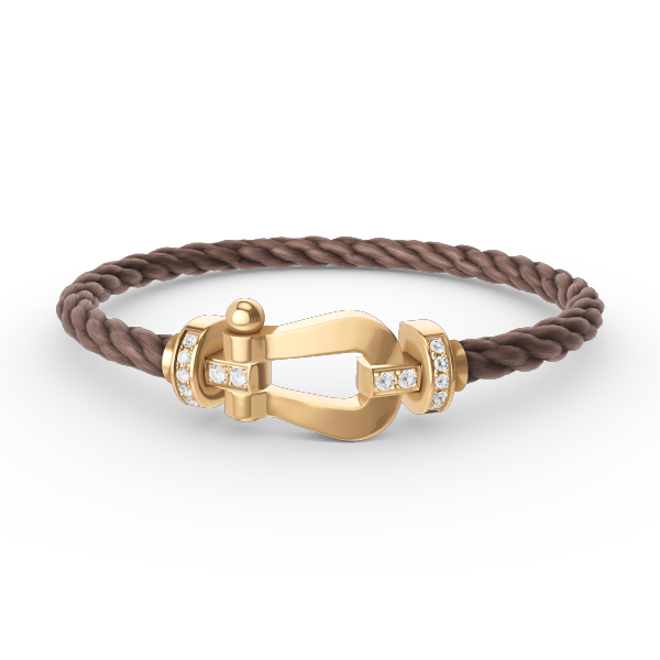 [moco jewelrys]FORCE LARGE HORSESHOE HALF DIAMOND BRACELET GOLD
