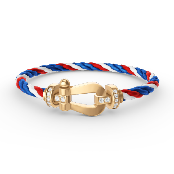 ??Loco?¡¥FORCE LARGE HORSESHOE HALF DIAMOND BRACELET GOLD