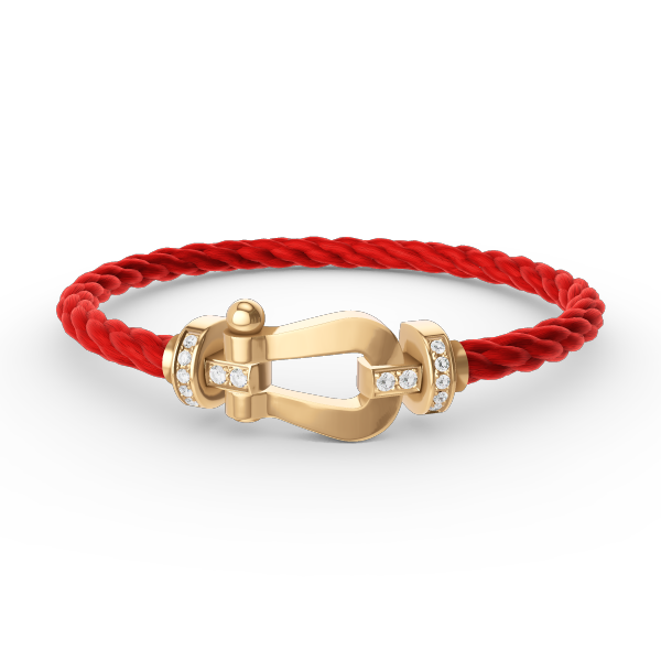 ??Loco?¡¥FORCE LARGE HORSESHOE HALF DIAMOND BRACELET GOLD