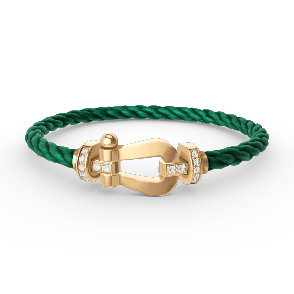 ??Loco?¡¥FORCE LARGE HORSESHOE HALF DIAMOND BRACELET GOLD