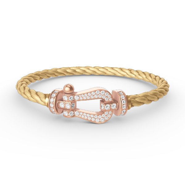 [moco jewelrys] Großes Hufeisen-Armband mit Diamanten in Roségold