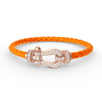 [moco jewelrys] Großes Hufeisen-Armband mit Diamanten in Roségold
