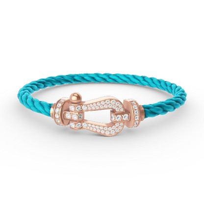 [moco jewelrys] Großes Hufeisen-Armband mit Diamanten in Roségold