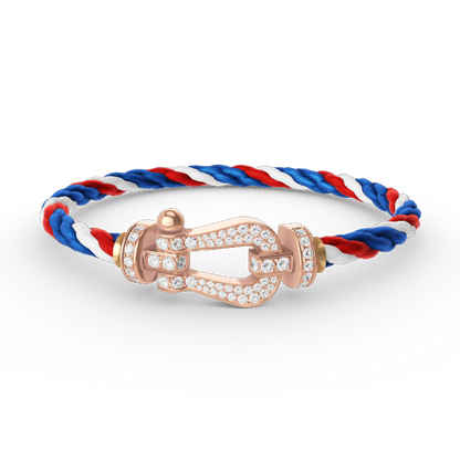 [moco jewelrys] Großes Hufeisen-Armband mit Diamanten in Roségold
