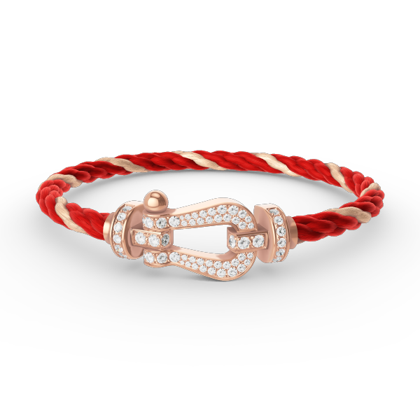 [moco jewelrys] Großes Hufeisen-Armband mit Diamanten in Roségold