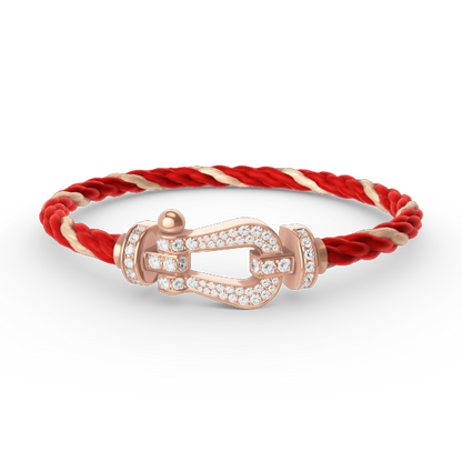 [moco jewelrys] Großes Hufeisen-Armband mit Diamanten in Roségold