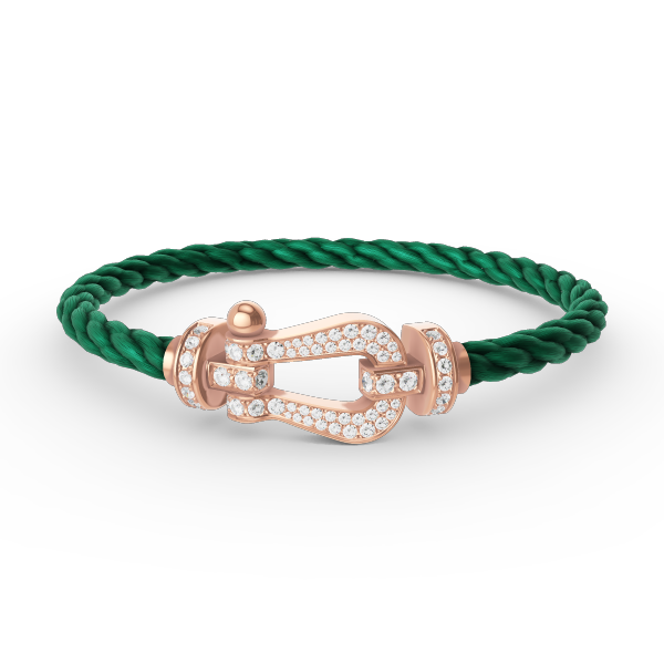 [moco jewelrys] Großes Hufeisen-Armband mit Diamanten in Roségold