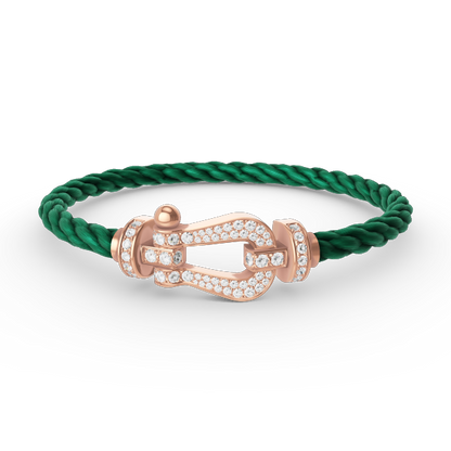 [moco jewelrys] Großes Hufeisen-Armband mit Diamanten in Roségold
