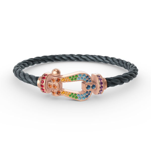 [moco jewelrys]FORCE LARGE HORSESHOE  COLORED DIAMOND BRACELET ROSE GOLD