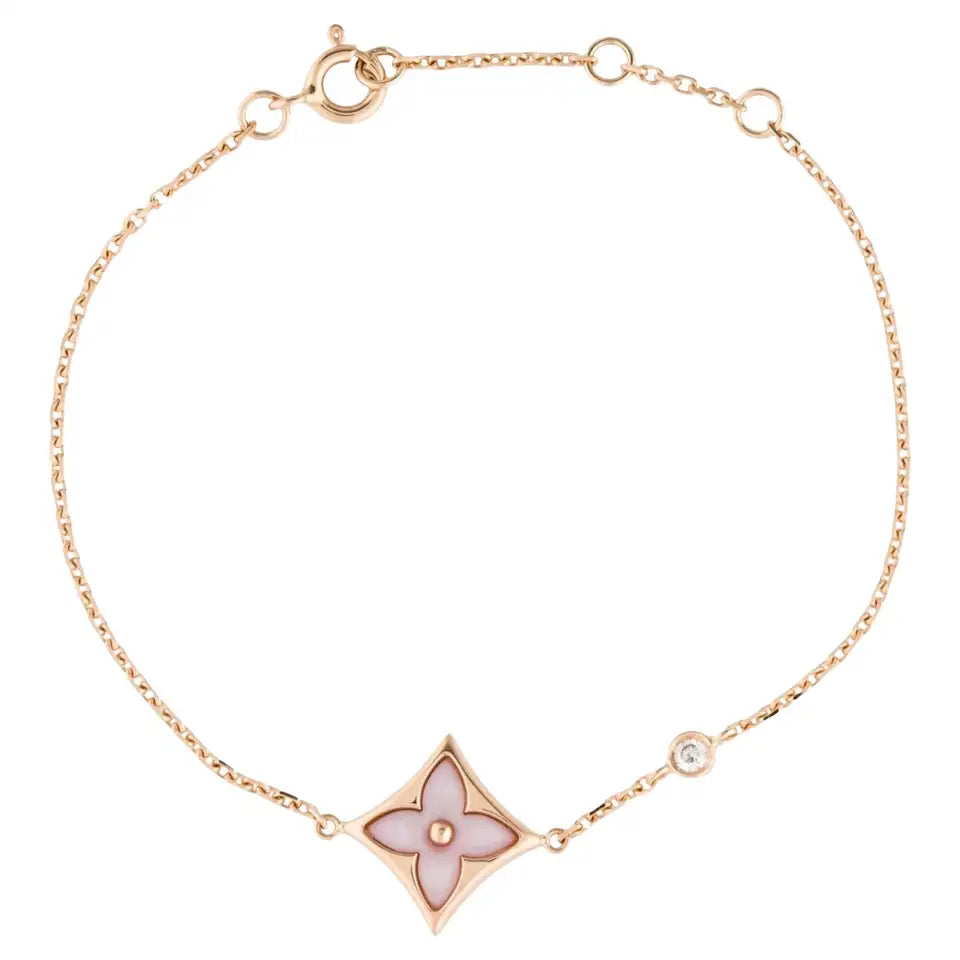 [moco jewellerys]スター1ダイヤモンドピンクゴールドブレスレット