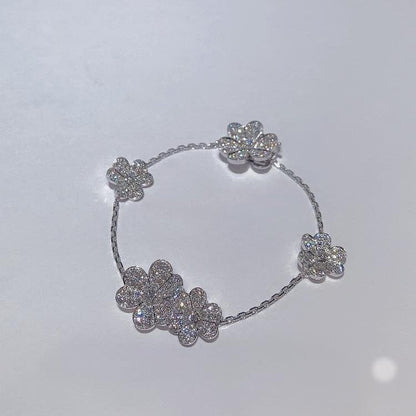 [moco jewellerys]フリヴォル シルバー 5フラワー ブレスレット
