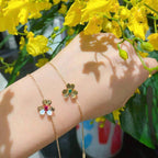 ??Loco?¡¥FRIVOLE GOLD FLOWER PINK MALACHITE BRACELET