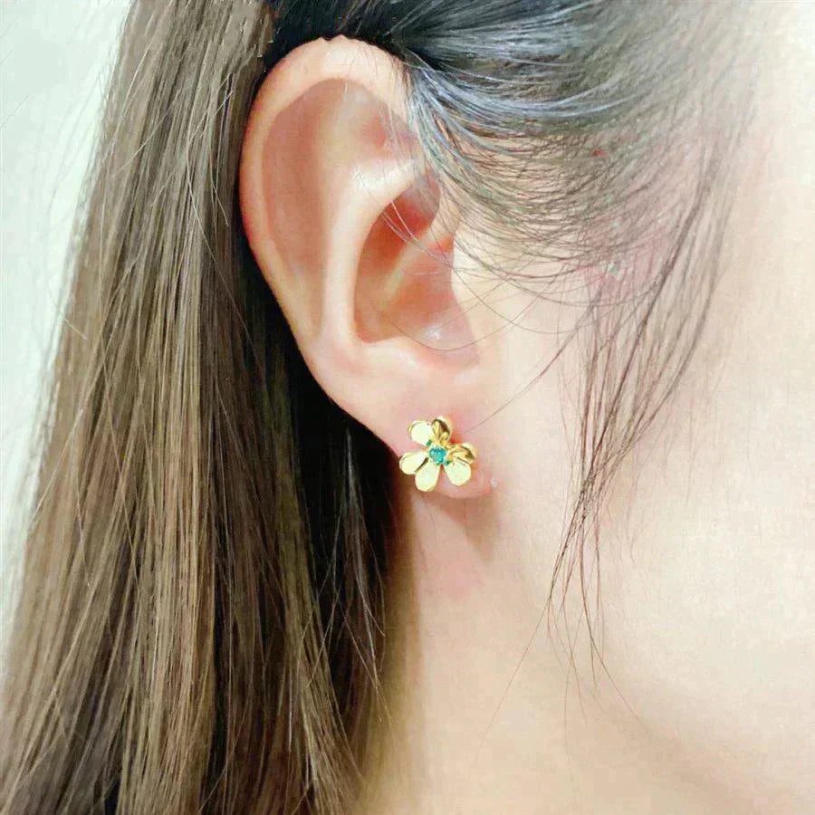 [moco jewellerys]フリヴォルフラワーマラカイトイヤリング