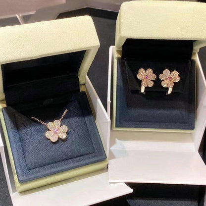 [moco jewelrys]FRIVOLE PINK GOLD FLOWER DIAMOND EARRINGS