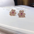 ??Loco?¡¥FRIVOLE PINK GOLD FLOWER DIAMOND EARRINGS