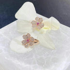 ??Loco?¡¥FRIVOLE PINK GOLD FLOWER DIAMOND EARRINGS