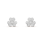 ??Loco?¡¥FRIVOLE SILVER FLOWER DIAMOND EARRINGS