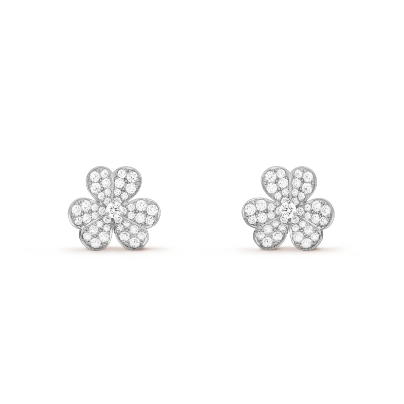 ??Loco?¡¥FRIVOLE SILVER FLOWER DIAMOND EARRINGS