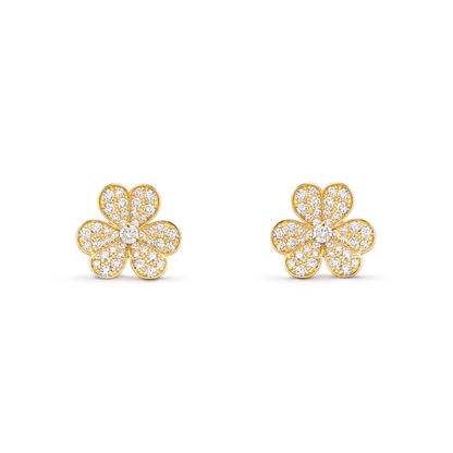 [moco jewelrys]FRIVOLE GOLD FLOWER DIAMOND EARRINGS