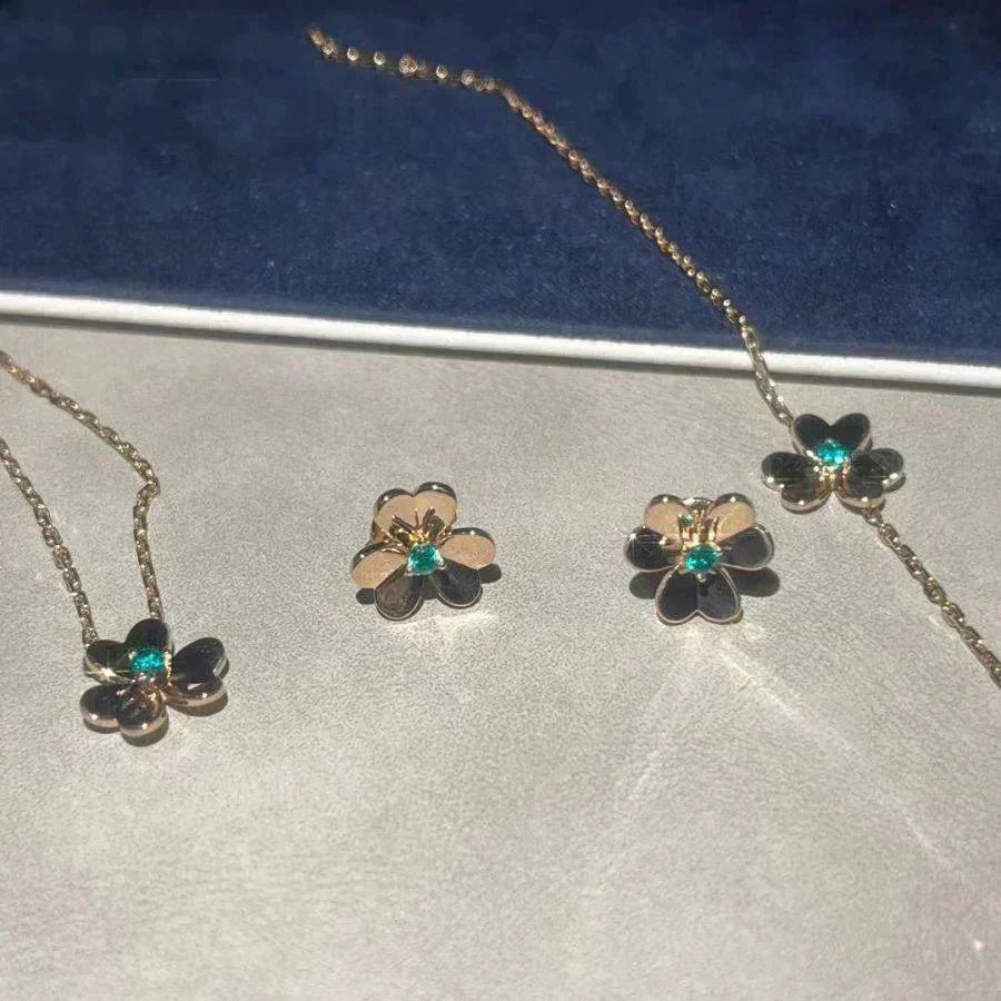 ??Loco?¡¥FRIVOLE  FLOWER MALACHITE EARRINGS