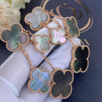 ??Loco?¡¥CLOVER EARRINGS DARK MOP 4 MOTIFS ROSE GOLD