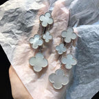 ??Loco?¡¥CLOVER EARRINGS WHITE MOP 4 MOTIFS SILVER