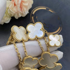 ??Loco?¡¥CLOVER EARRINGS WHITE MOP 4 MOTIFS GOLD
