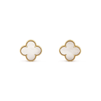 ??Loco?¡¥CLOVER MEDIUM 1 MOTIFS  WHITE MOP STUD EARRINGS