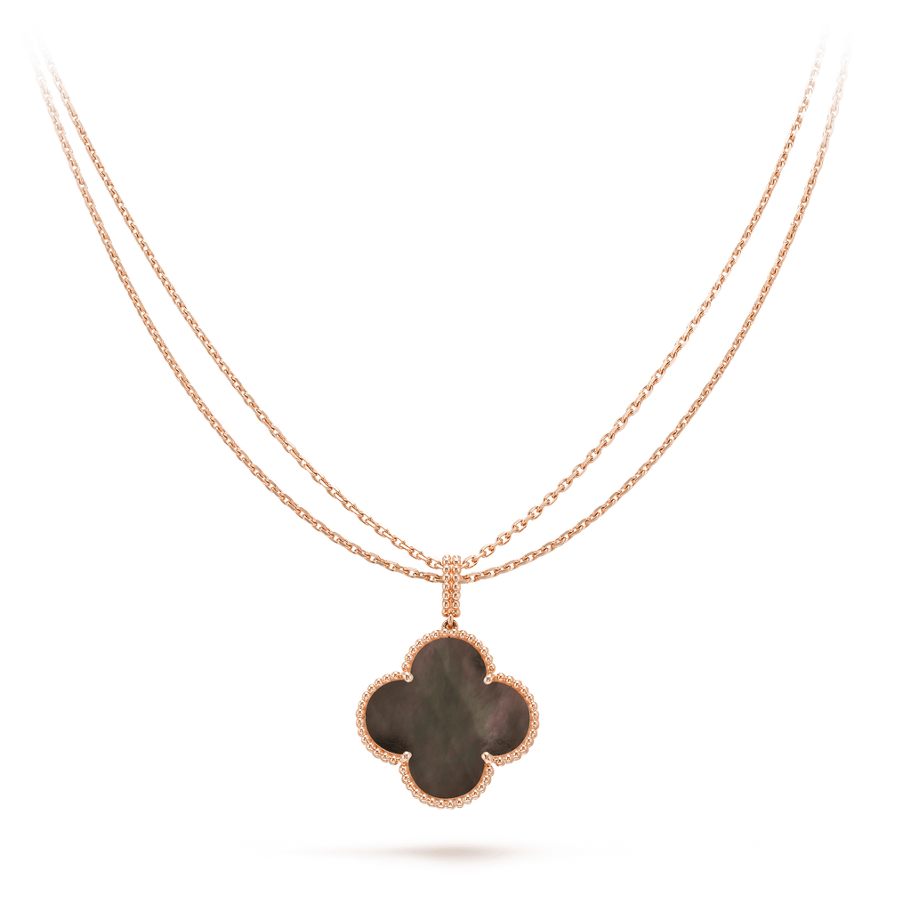 ??Loco?¡¥CLOVER 25MM GOLD DARK MOP BIG CLOVER NECKLACE