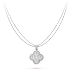 ??Loco?¡¥CLOVER 25MM SILVER FULL DIAMOND BIG CLOVER NECKLACE