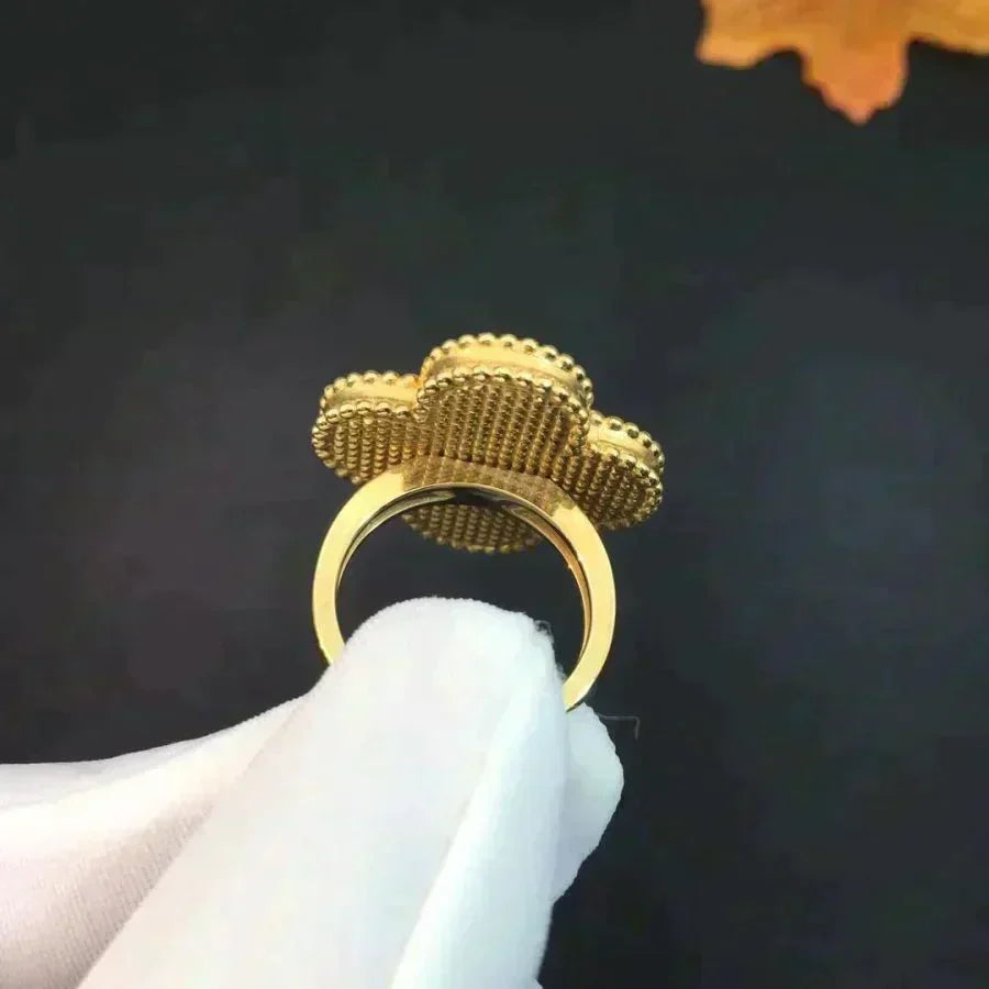 ??Loco?¡¥CLOVER MALACHITE RING